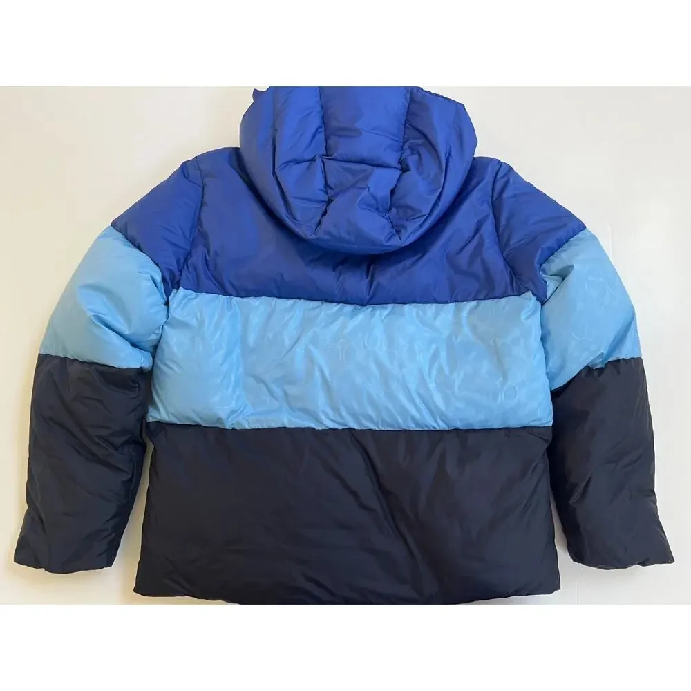 Coach CB661 Colorblock Down Puffer Jacket Royal Blue Multi XL $650
